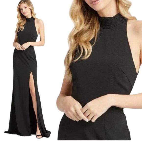 Mac Duggal Size 14 NWT Black Evening Gown with High Slit Style Style 261271 - Picture 5 of 9